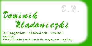 dominik mladoniczki business card